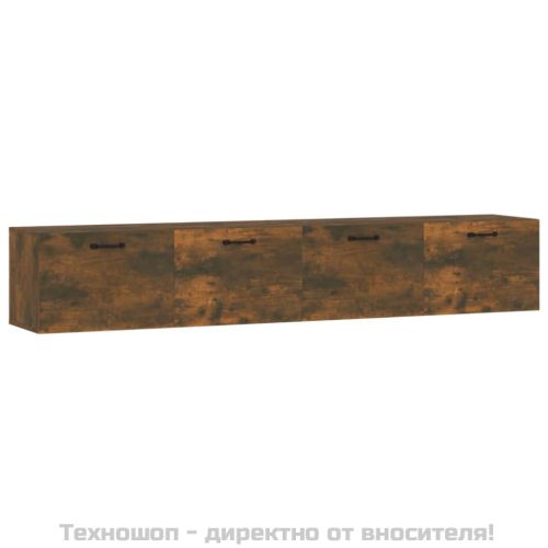 Стенни шкафове 2 бр опушен дъб 100x36,5x35 см инженерно дърво