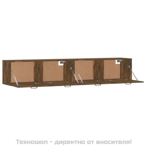 Стенни шкафове 2 бр опушен дъб 100x36,5x35 см инженерно дърво