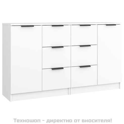 Сайдборди, 2 бр, бели, 60x30x70 см, инженерно дърво