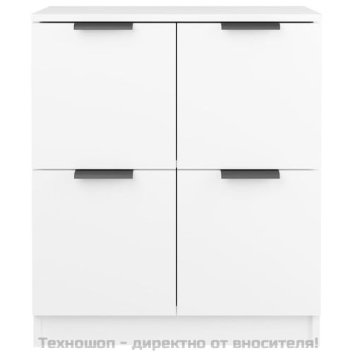 Сайдборди, 2 бр, бели, 60x30x70 см, инженерно дърво