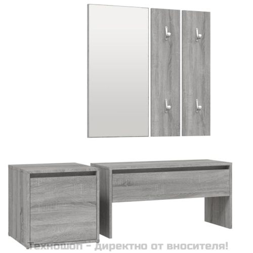 Комплект мебели за антре, сив сонома, инженерно дърво