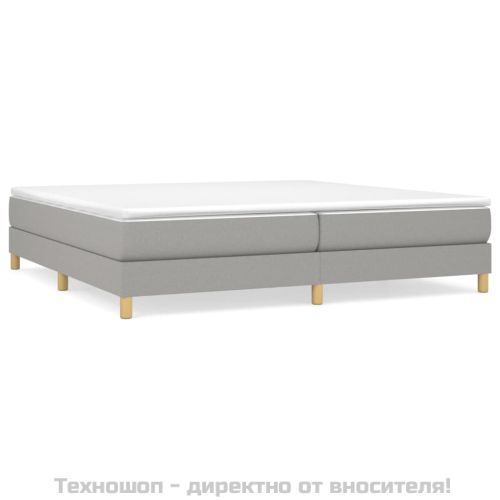 Рамка за легло с пружини, светлосива, 200x200 см, плат