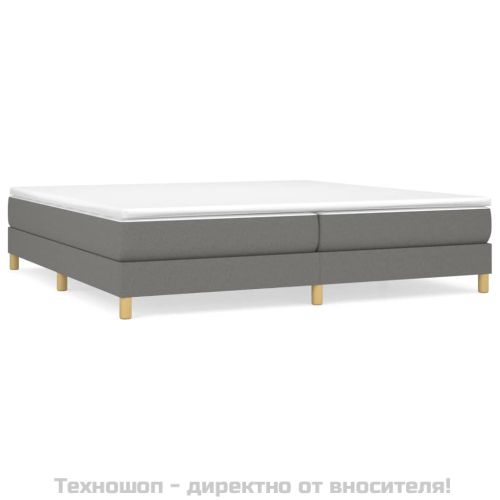 Рамка за легло с пружини, тъмносива, 200x200 см, плат