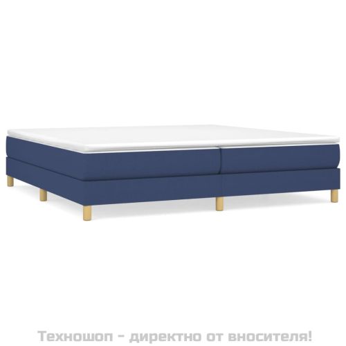 Рамка за легло с пружини, синя, 200x200 см, плат