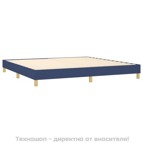 Рамка за легло с пружини, синя, 200x200 см, плат