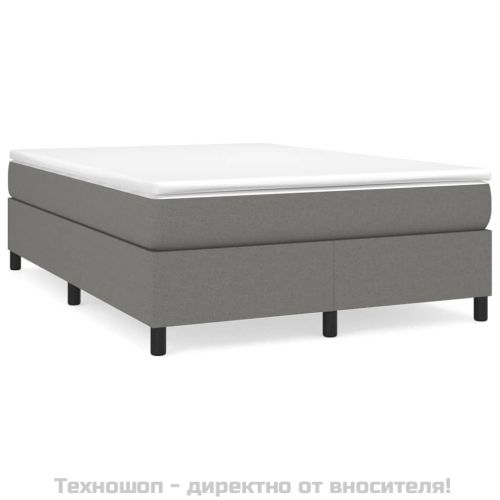 Рамка за легло с пружини, тъмносива, 140x200 см, плат