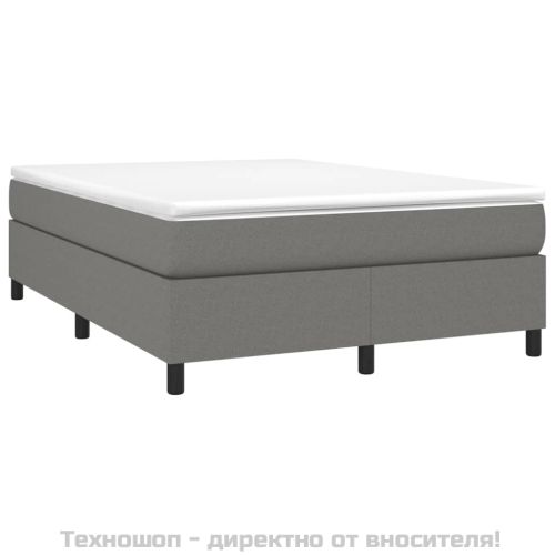 Рамка за легло с пружини, тъмносива, 140x200 см, плат