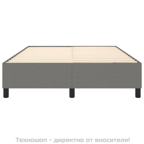 Рамка за легло с пружини, тъмносива, 140x200 см, плат