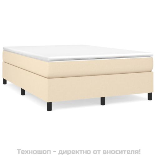 Рамка за легло с пружини, кремава, 140x200 см, плат