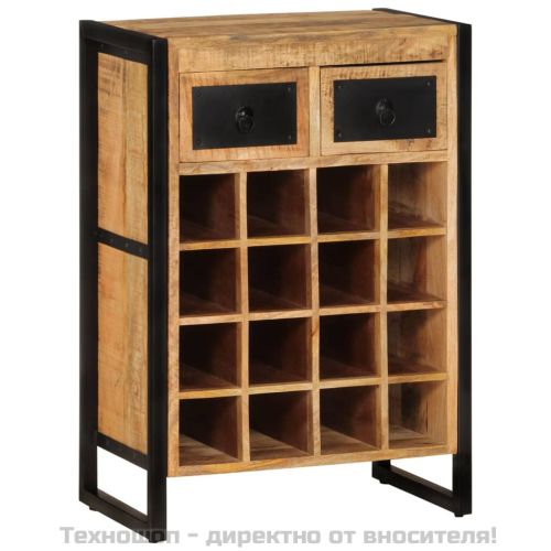 Стойка за вино за 16 бутилки, мангово дърво масив