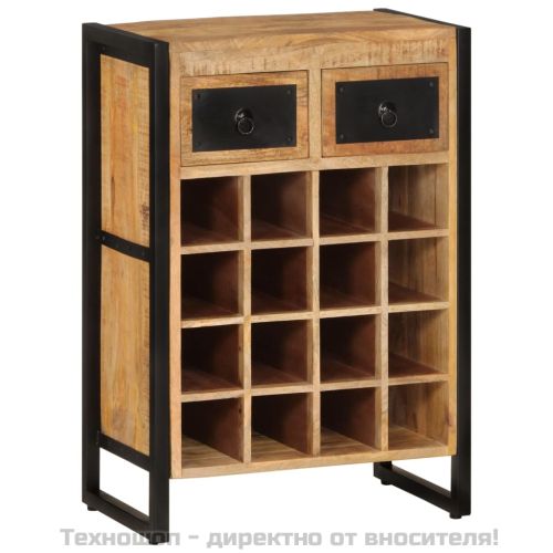 Стойка за вино за 16 бутилки, мангово дърво масив