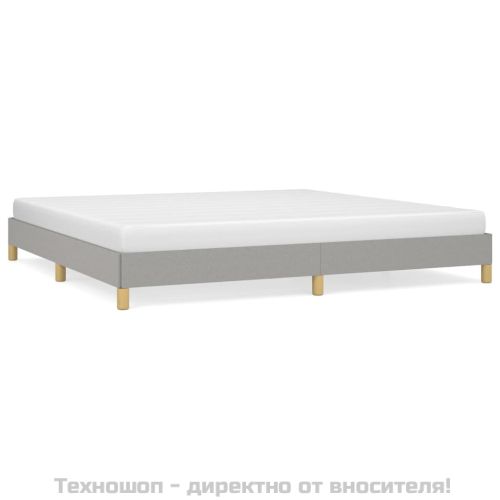 Рамка за легло без матрак, светлосива, 200x200 см, плат