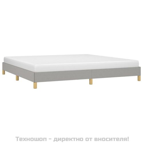 Рамка за легло без матрак, светлосива, 200x200 см, плат