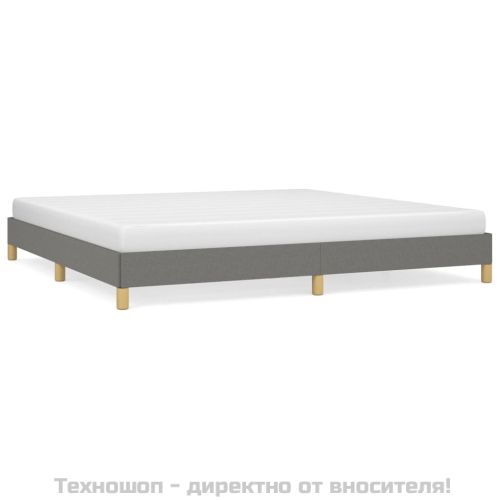 Рамка за легло без матрак, тъмносива, 200x200 см, плат