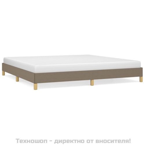 Рамка за легло без матрак, таупе, 200x200 см, плат