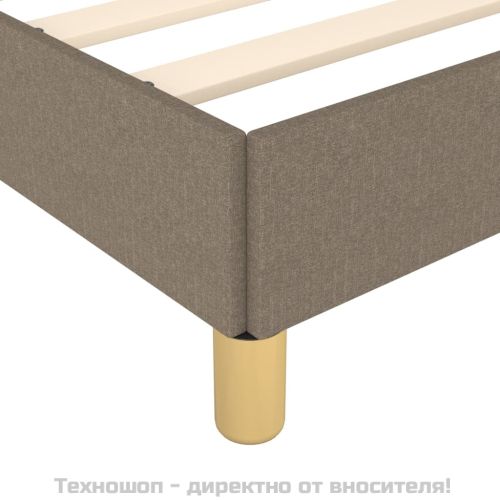Рамка за легло без матрак, таупе, 200x200 см, плат