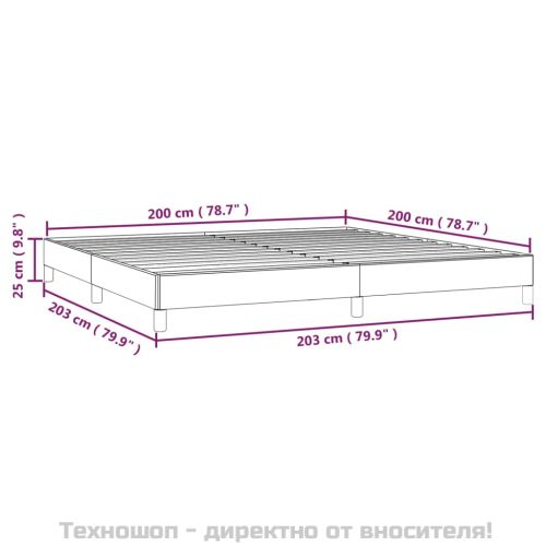 Рамка за легло без матрак, таупе, 200x200 см, плат