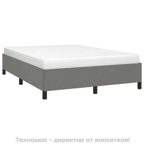 Рамка за легло без матрак, тъмносива, 140x200 см, плат