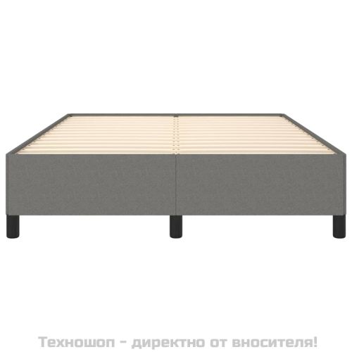 Рамка за легло без матрак, тъмносива, 140x200 см, плат