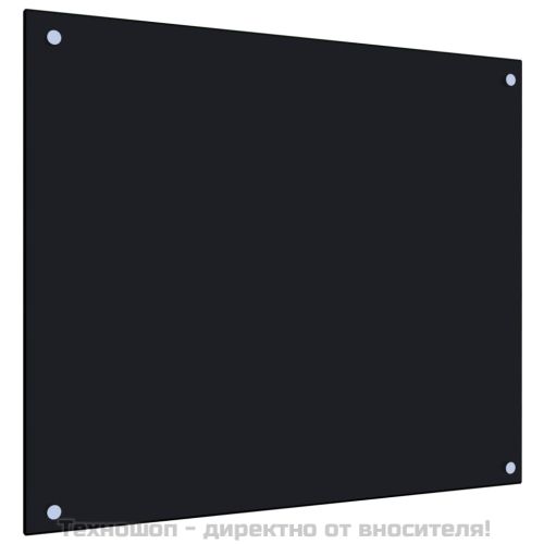 Кухненски гръб, черен, 70x60 см, закалено стъкло