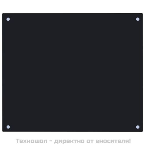 Кухненски гръб, черен, 70x60 см, закалено стъкло