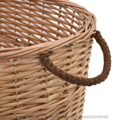 Кошница за дърва за огрев с дръжки 56x40x28 см естествена върба