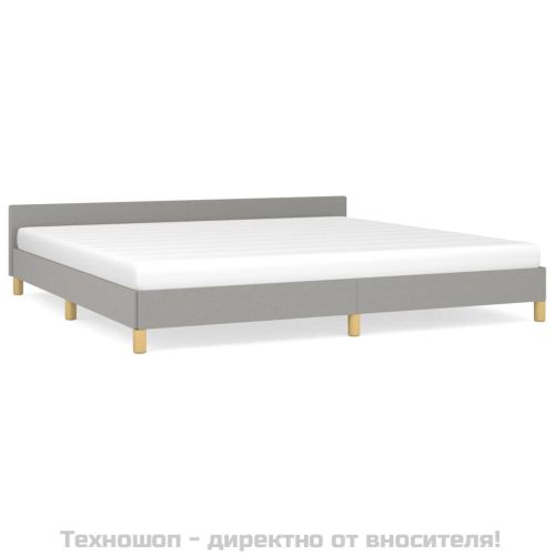 Рамка за легло без матрак, светлосива, 200x200 см, плат