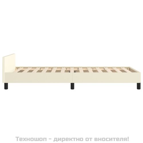 Рамка за легло с табла без матрак, кремава, 80x200 см