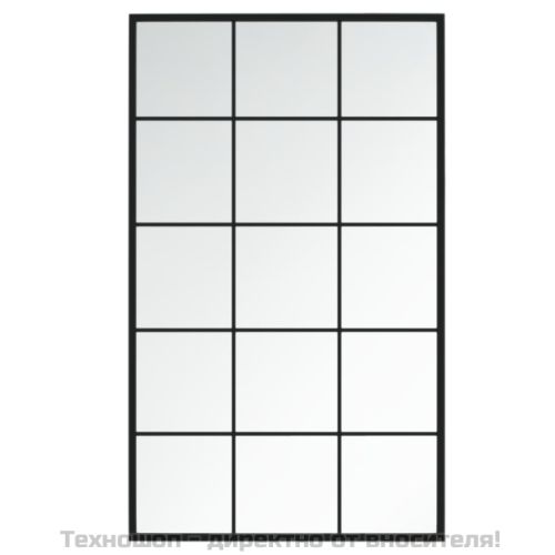 Огледало за стена, черно, 100x60 см, метал