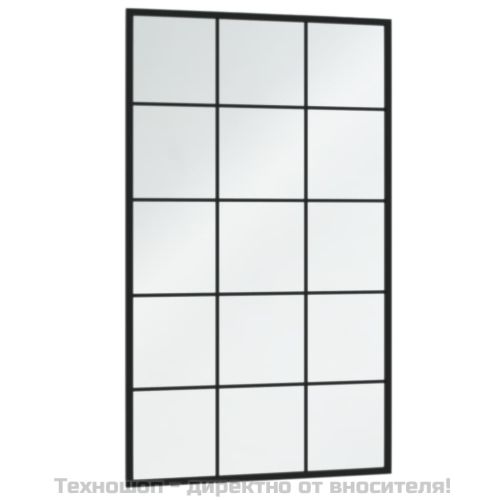 Огледало за стена, черно, 100x60 см, метал