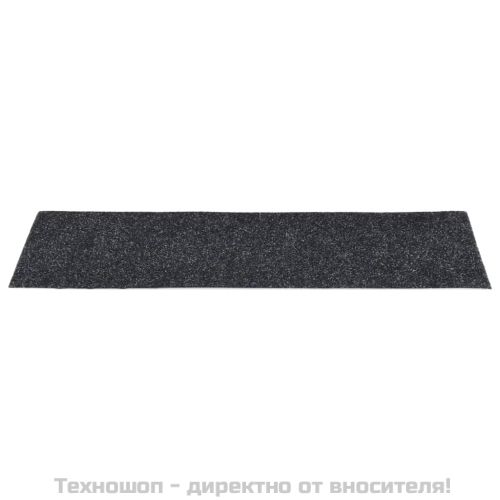 Изтривалки за стълби, самозалепващи се, 15 бр., 76x20 см, черни, правоъгълни