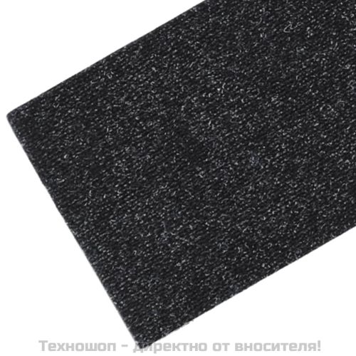 Изтривалки за стълби, самозалепващи се, 15 бр., 76x20 см, черни, правоъгълни