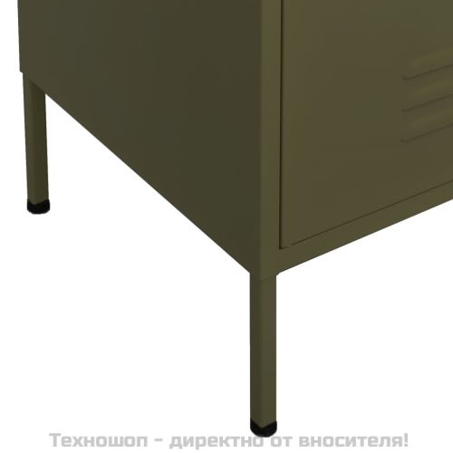 Шкаф за съхранение, маслиненозелен, 80х35х101,5 см, стомана