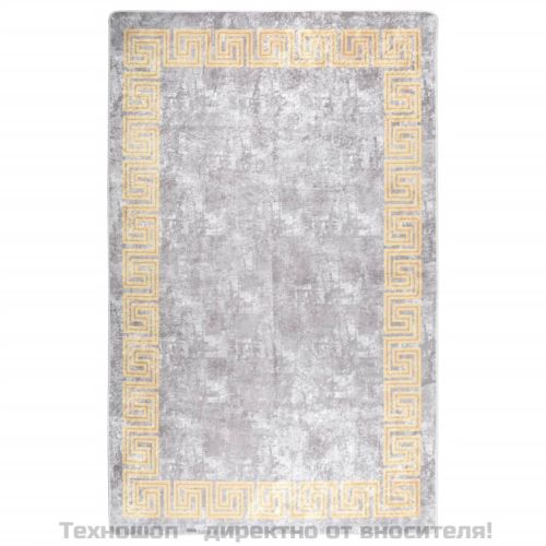 Килим, миещ се, сив, 80x150 см, противоплъзгащ