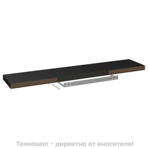 Окачен стенен рафт, черен, 120x23,5x3,8 см, МДФ