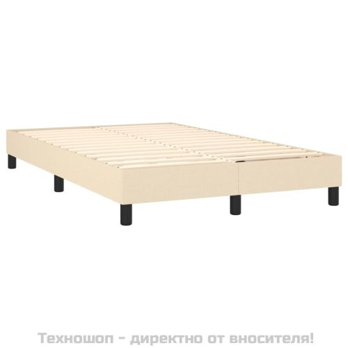Рамка за легло с пружини, кремава, 120x200 см, плат