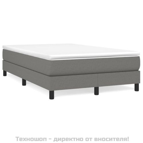 Рамка за легло с пружини, тъмносива, 120x200 см, плат