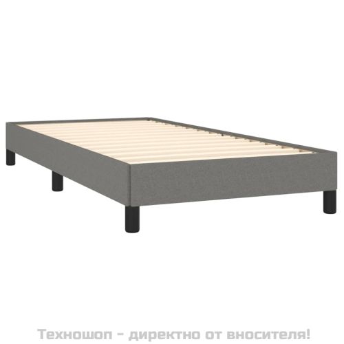 Рамка за легло без матрак, тъмносива, 90x200 см, плат