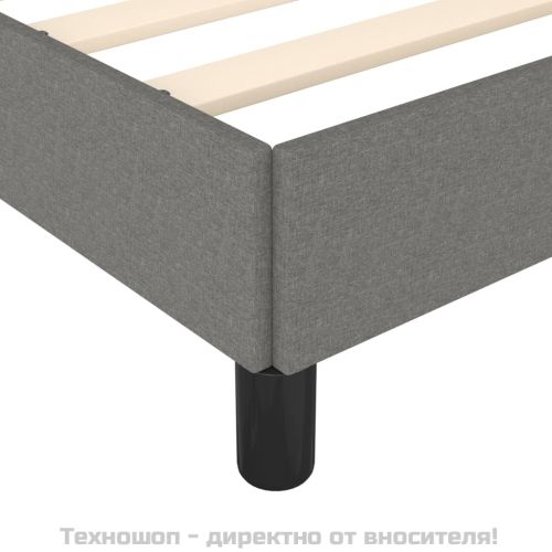 Рамка за легло без матрак, тъмносива, 90x200 см, плат