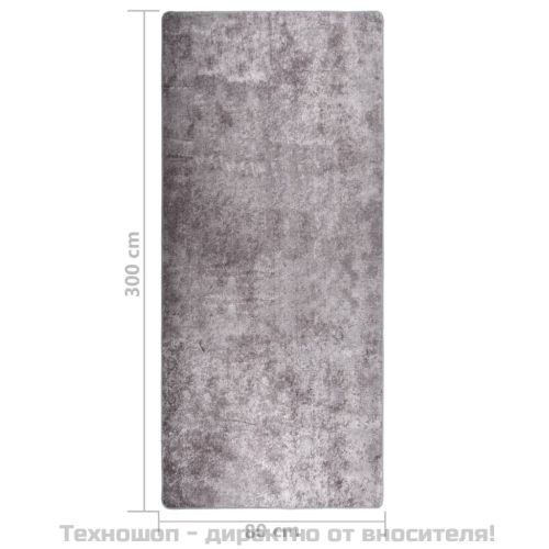 Килим, миещ се, 80x300 см, сив