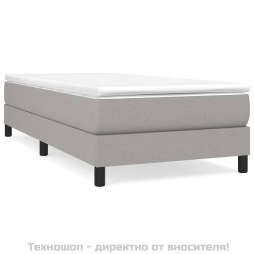 Рамка за легло с пружини, светлосива, 90x200 см, плат