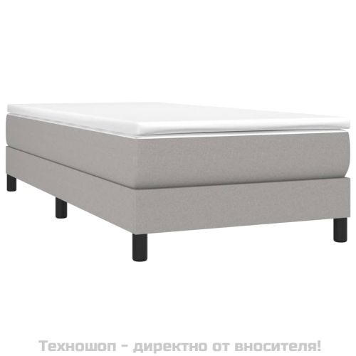 Рамка за легло с пружини, светлосива, 90x200 см, плат