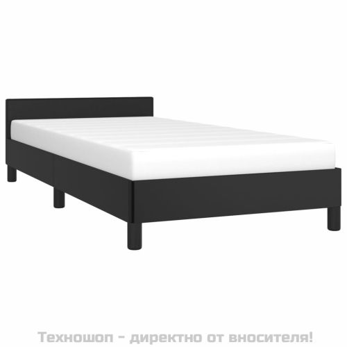 Рамка за легло с табла без матрак, черна, 80x200 см