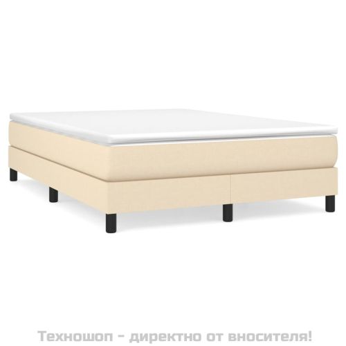 Рамка за легло с пружини, кремава, 140x200 см, плат
