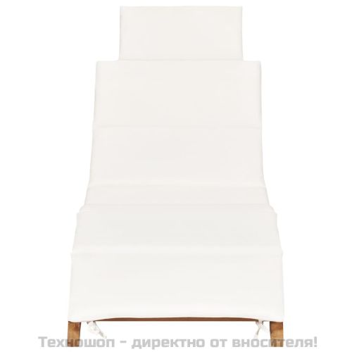 Шезлонги, 2 бр, с възглавници, тиково дърво масив