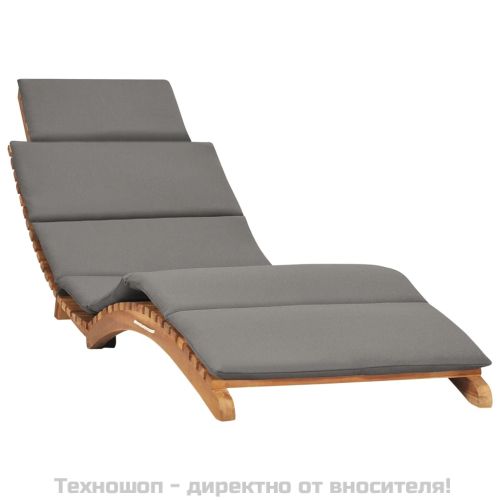 Шезлонги, 2 бр, с възглавници, тиково дърво масив