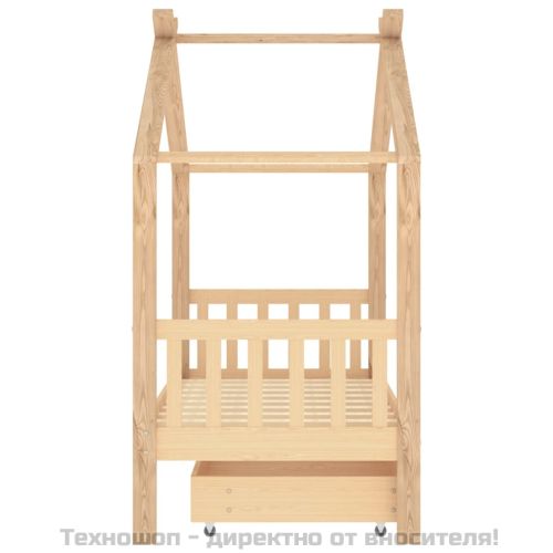 Рамка за детско легло с чекмедже, борово дърво масив, 80x160 см