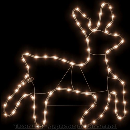 Коледна фигура елен със 72 светодиода, топло бяло, 57x55x4,5 см