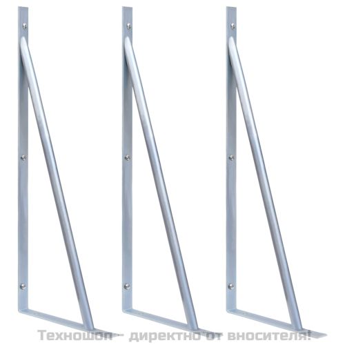 Поддържащи скоби за ограда, 3 бр, поцинкована стомана