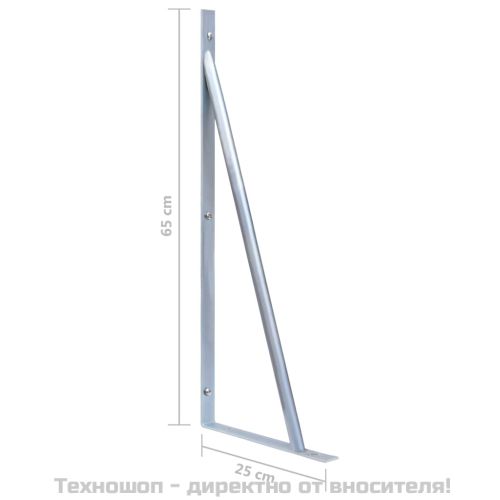 Поддържащи скоби за ограда, 3 бр, поцинкована стомана